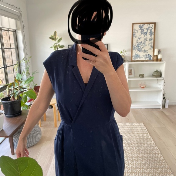 Zara navy wrap dress - Picture 2 of 4